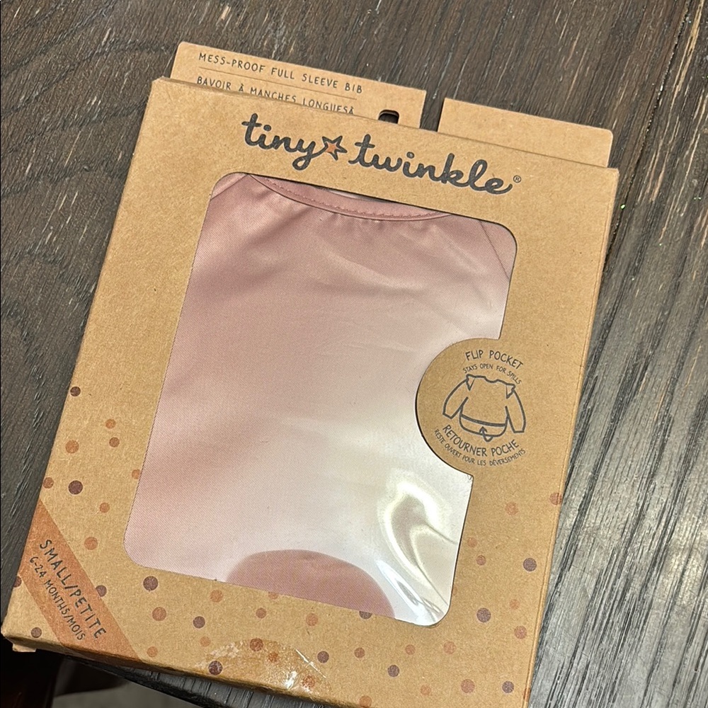 Pink long Sleeved Bib with Eco-Friendly Packaging